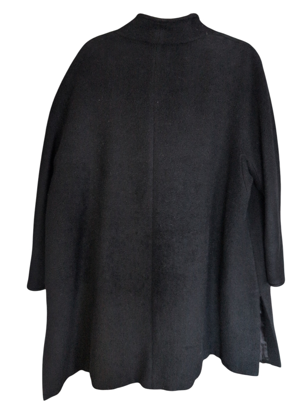 Max Mara Button Overcoat - Women's Mid-Length Black Wool Regular Size 48 - Picture 3 of 6